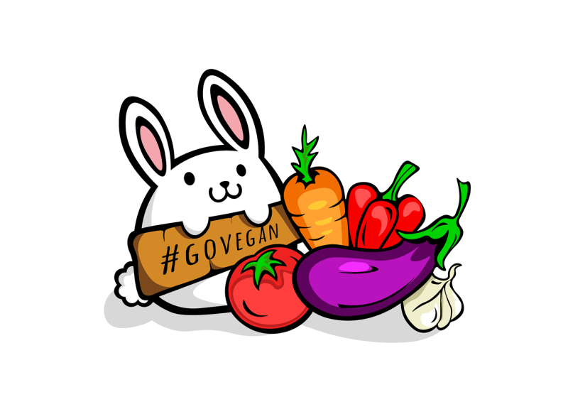 Go vegan bunny by Marek Zálešák on Dribbble