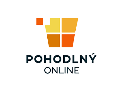 Pohodlný online concept - online shop branding design icon illustration logo online shop