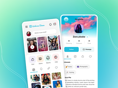 Beauty App- My Profile Mobile Ui Design