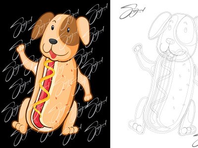 hot dog 1 animation design flat hotdog illustration logo vector