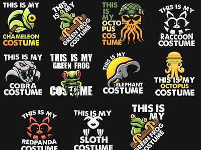 Various Animal Costume T-shirt Design