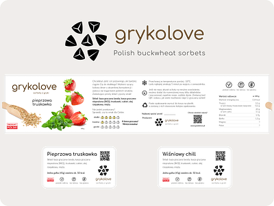 Glokolove - Polish buckwheat sorbets branding design food ice creams label logo packaging