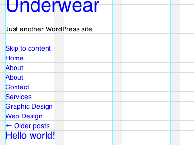 Underwear WIP css theme typography wordpress