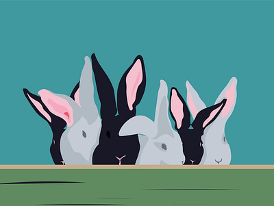 Rabbits animal illustration design editorial art editorial design editorial illustration flat illustration illustration illustration art