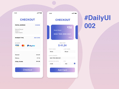 credit card checkout form for the #dailyUI challenge