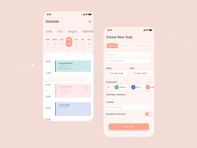 Online scheduling app app calendar color design ui