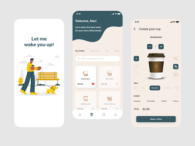 Coffe Order App app coffee color design illustration shop