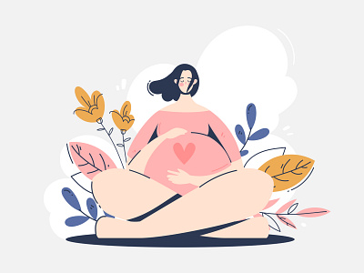 Pregnancy art character design flat illustration illustrator pregnancy vector woman