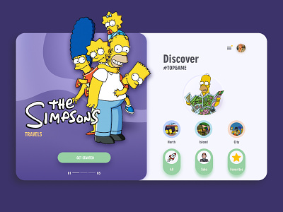 UI of Start page for game app adaptive app design experience game design interface simpsons tablet ui user interface design ux web webdesign