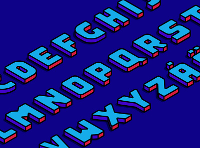 Blocky font big blocky color colourful font fun minimalist minimalistic simple typography vector