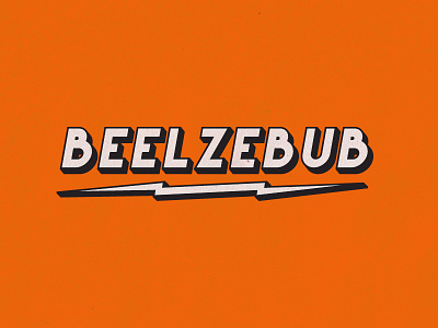 Beelzebub black and white bold branding colourful cool logo minimalist music rock n roll simple thunder typography