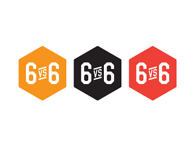 6vs6 sports branding branding color floorball logo retro simple sports