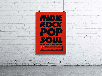 Indie Music Poster black club fun indie music pop red rock soul typography