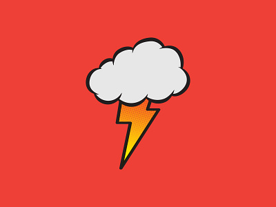 Lightning bolt blocky childlike cloud fun illustration illustrator lightning lightning bolt linedrawing red simple