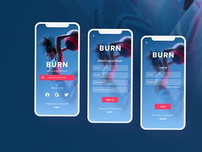 Daily UI 👟Sign Up Page bold burn color contrast dailyui dailyui 001 dailyuichallenge design fitness fitness app graphicdesign sign up page signup ui