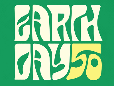 Earth Day 50 earth day green lettering typography