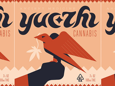 Yuezhi (2 of 4) branding cannabis eagle illustration lettering logo marijuana packaging typography weed