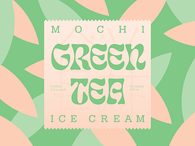 Mochi branding green green tea ice cream leaf mochi packaging typography weekly warm up