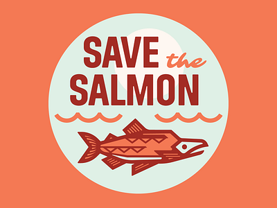 Save the Salmon chinook fish logo northwest pacific river salmon sierra club sticker washington waterfall