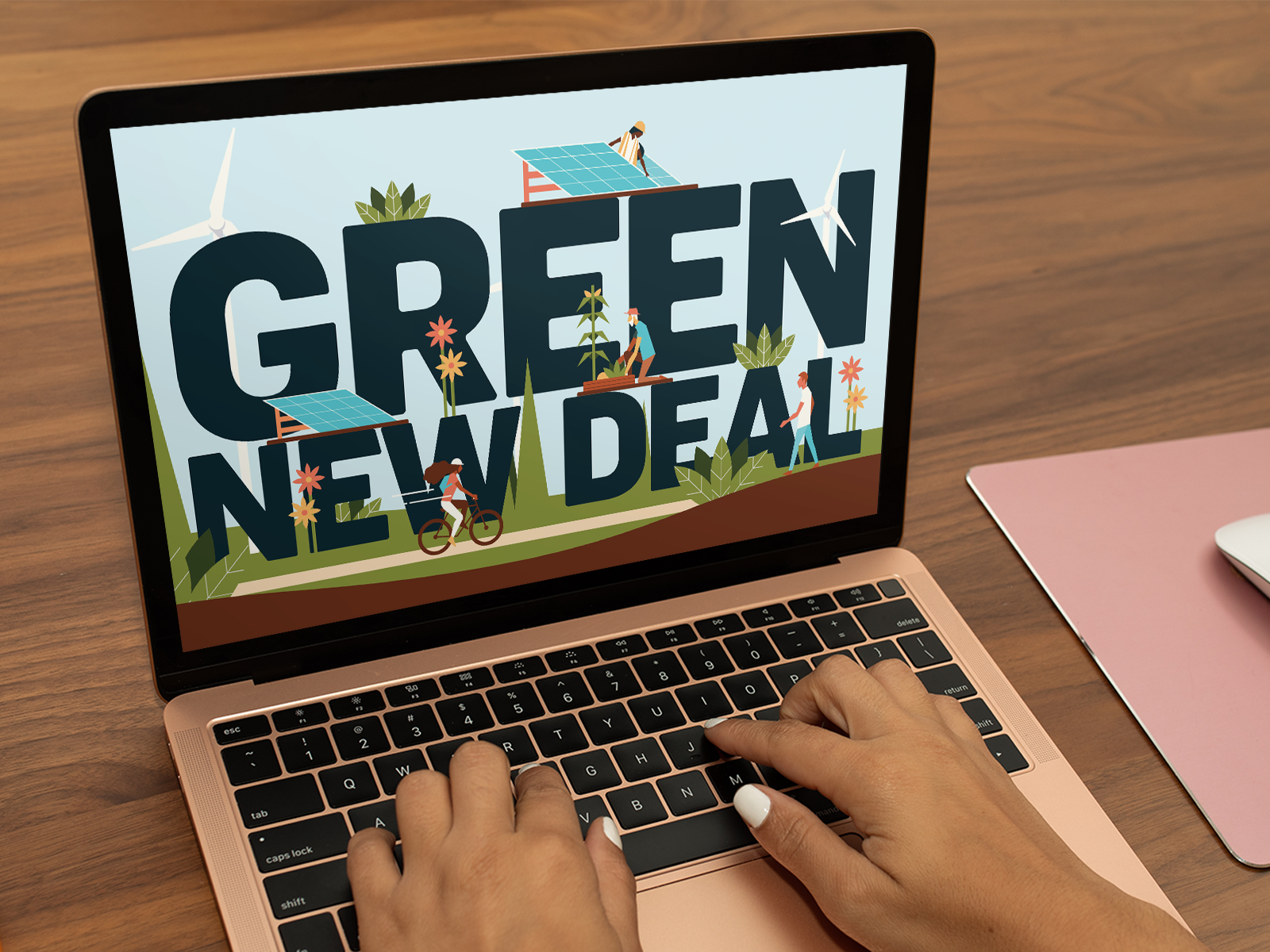 Green New Deal climate change green new deal illustration solar weekly warm-up wind