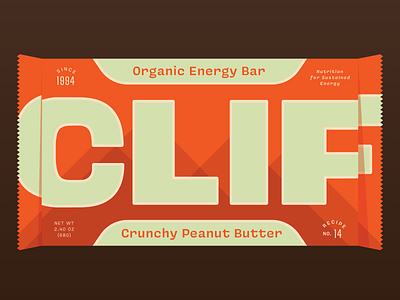 Clif branding energy bar food packaging retro snack typography weekly warm-up