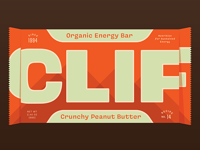 Clif branding energy bar food packaging retro snack typography weekly warm up