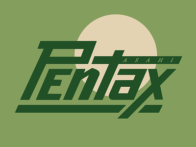 Pentax branding camera geometric lettering logo retro typography vector weekly warm-up