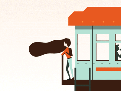 Hello Dribbble! animated gif california forest motion graphics redwoods river train