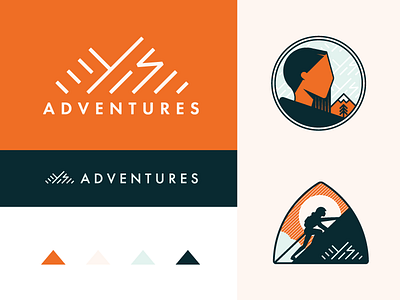 YS Adventures badge branding and identity climbing logo mountain outdoors