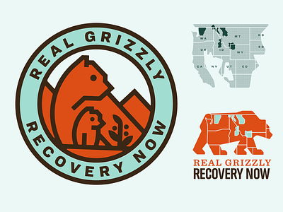 Grizzly Recovery grizzly bear logo map sierra club