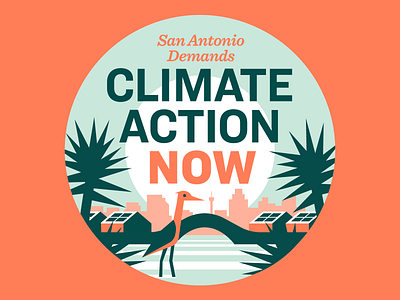 San Antonio Climate Action badge climate change heron river san antonio sierra club texas yucca