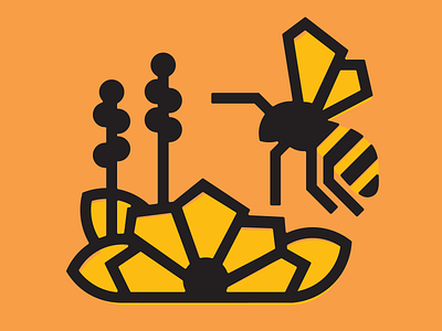 Bee Aware bees flowers geometric logo retro sierra club