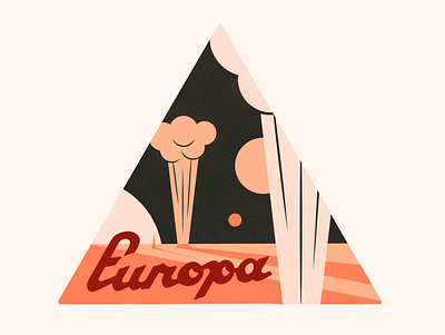 Europa europa illustration lettering patch planets retro space typography weekly warm up