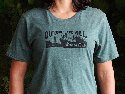 Outdoors for All illustration lettering outdoors retro shirt sierra club typography