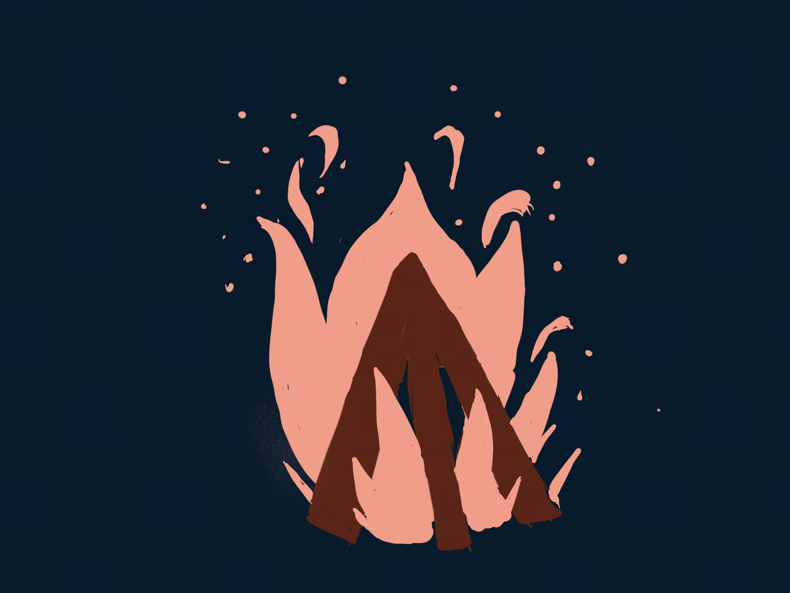 Campfire campfire fire frame by frame gif motion procreate weekly warm up