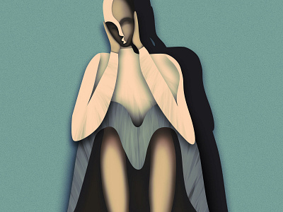 Sadness blue digital art digital illustration digital painting digitalart face girl green illustration illustration art illustrator sadness woman