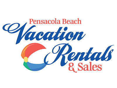 Pensacola Beach Vacation Rentals Logo beach design graphic design logo pensacola beach property management real estate vacation rentals
