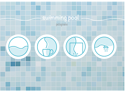 Pool pictograms blue and white design graphicdesign icon illustration minimal pictograms pool swimming pool vector