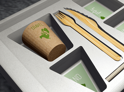 Design of environmentally sustainable cutlery in air transport 3d branding cutlery design drawing ecology foodpackaging graphicdesign green icon illustration logo materials minimal packaging packaging design sustainable travel typography vector