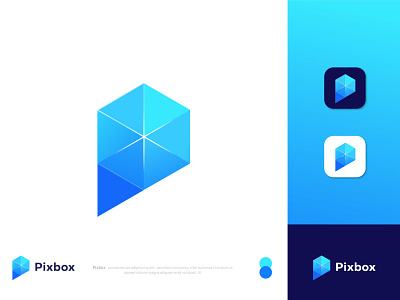 P letter logo design for Pixbox picture edit software abstract logo design agency app icon brand identity branding colorful logo gradient letter logo logo designer logo mark logotype modern design modern logo modern p logo p p logo photo app photo editing logo picture edit logo symbol