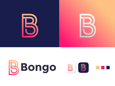 B letter logo design for Bongo abstract logo design agency app icon app icon designers b letter b logo b mark brand identity branding branding design flat logo gradient graphic designer letter logo logo designer logotype