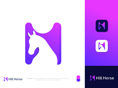 Hill Horse logo design abstract app icon brand identity branding branding designer designer graphic designer h h letter h logo h mark hill logo hills horse icon horse logo identity designer logo logo designer logo maker modern logo