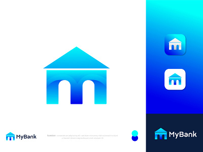 MyBank Logo design ( for sale ) bank app bank logo best logo designer best logo designer dribbble brand designer branding graphic designer home logo home mark house design house logo identity designer logo designer m m letter m logo m mark modern bank logo real estate app real estate logo