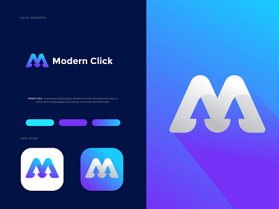 M letter logo - Modern Click logo agency app icons arrow logo best logo designer best logo designer in dribbble brand identity design branding designer creative logo gradient graphic designer identity designer letter logo logo designer logo mark logotype m m logo m mark modern logo