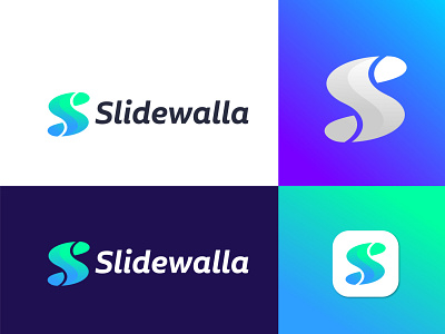 S letter logo design for concept Slidewalla (unused) agency agency logo app icon applogo brand identity branding branding identity business creative logo gradient illustraion letter logo lettering logo logo designes logo mark logotype modern logo s s logo s mark