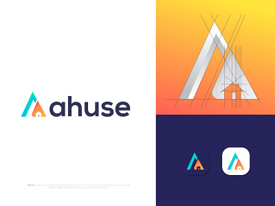 Branding logo design for ahuse a design a logo a mark brand identity branding branding design gradient logo home logo house letter logo logo logo design branding logo designer logotype modern logo professional logo designer real estate logo vector