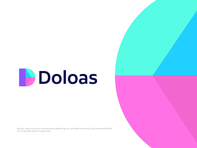 Modern Minimal D logo for Doloas abstract agency app icon brand identity brand identity design branding branding design colorful creative logo d d logo illustration letter logo lettermark logo designer logo mark logodesign logotype modern overlay