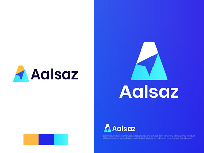 Modern A letter logo mark for Aalsaz l marketing logo abstract app design arrow brand identity branding business creative letter logo agency logo designer logos logotype marketing a letter logo modern logo modern logo design multiply online overlapping overlay typography