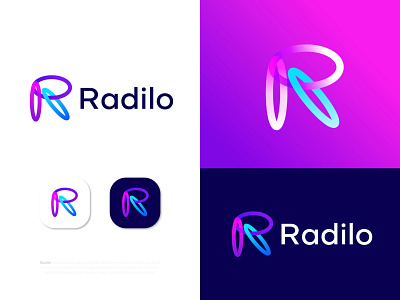 Modern R letter logo design Radilo best designer brand identity branding colorful creative logo ecommerce eye catching lettering lettermark logo agency logo designer for hire logo mark logotype memorable minimalist logo modern logo modern logo designer r letter r letter logo r logo