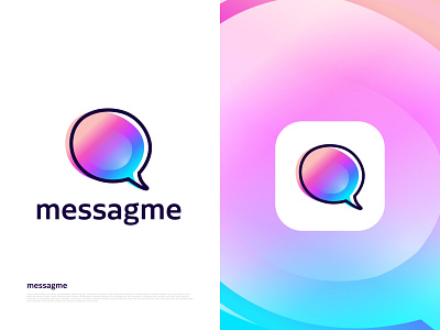 Modern messaging app design for messagme abstract brand identity branding branding design bubble logo design chat logo design gradient logo graphicdesign letter logo logo logo design logo design branding logo designer logo mark logotype message icon modern logo professional logo designer vector